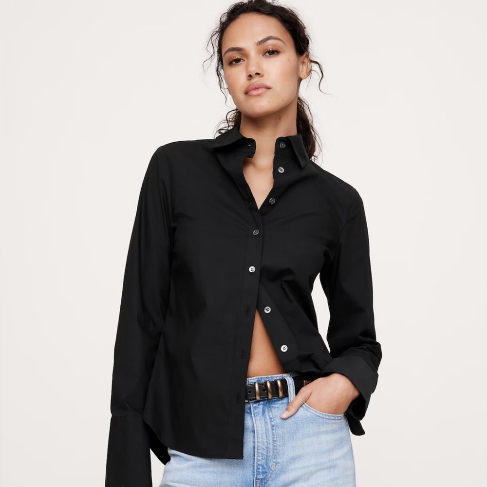 Banana Republic Black Button-Down Shirt